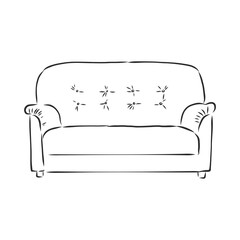 Sofa outline icon. Couch silhouette. Furniture for living room. Vector illustration. sofa vector sketch illustration