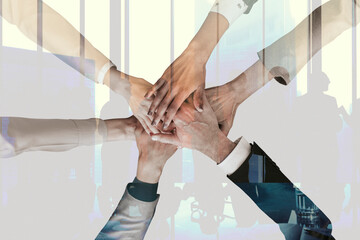 Teamwork and partnership corporate business concept