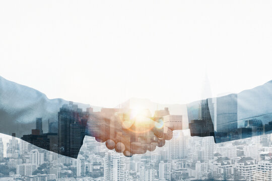 Partnership handshake global corporate business concept