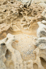 Sand and rock texture on the beach