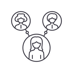 Connection concept icon, linear isolated illustration, thin line vector, web design sign, outline concept symbol with editable stroke on white background.
