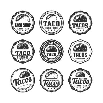 badge stamp taco design collection