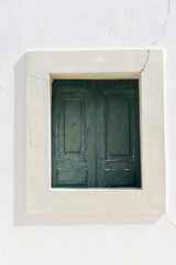 Obraz na płótnie Canvas Blue wood window shades