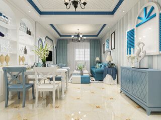 spacious dining room design next to the modern kitchen, with a beautiful dining table and greenery