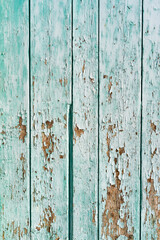 Turquoise  painted wood weathered