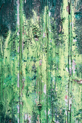 Turquoise cracked paint wooden wall background