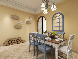 spacious dining room design next to the modern kitchen, with a beautiful dining table and greenery