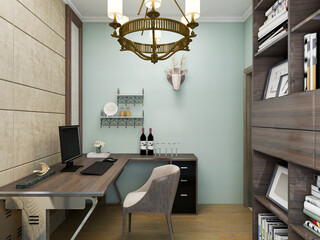 spacious modern residential study design, 