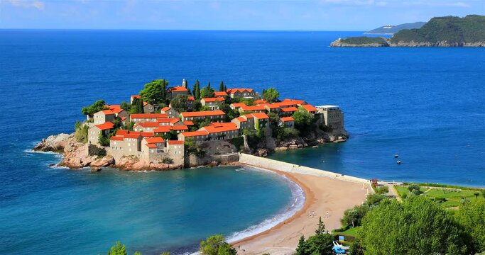 Sveti Stefan Island near Budva town, Montenegro