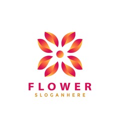 Abstract Flower Colorful logo Designs vector illustration