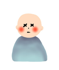 風邪/病気で体調不良の子供/こども/乳児/幼児