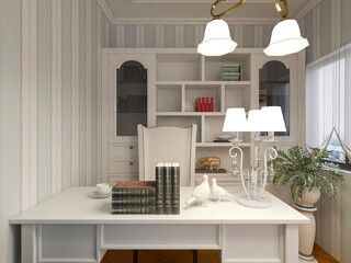 spacious modern residential study design, 