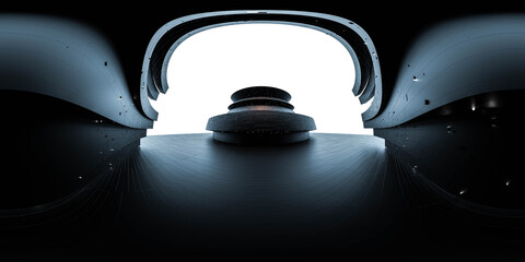 360 modern futuristic technology panorama vr hdr style equi rectangular projection panorama 3d render illustration