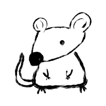 可愛い鼠/子　　　【線画】