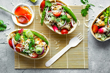 Homemade tex mex taco boats recipe idea