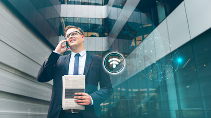 Businessman talking on the phone