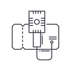 Concert ticket icon, linear isolated illustration, thin line vector, web design sign, outline concept symbol with editable stroke on white background.