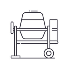 Concreate mixer icon, linear isolated illustration, thin line vector, web design sign, outline concept symbol with editable stroke on white background.