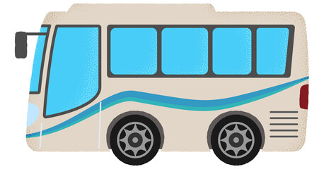 白いバスのベクターイラスト