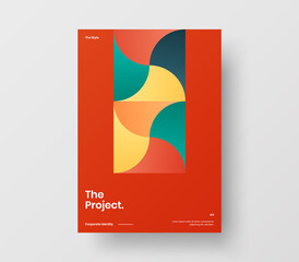 Vertical corporate identity A4 report cover. Abstract geometric vector business presentation design layout. Amazing company front page illustration brochure template.