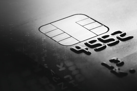 Credit card security code online payment closeup monochrome