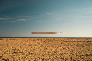 Volleyball net on the beach