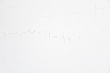 White cracked paint. Abstract background of white peeling paint