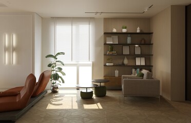 modern apartment interior, 3D illustration