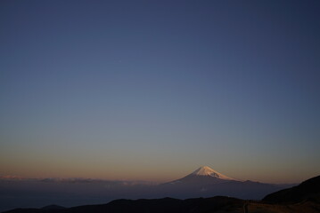 Mt. Fuji at dawn seen from Mt. Daruma in the Nishi-Izu skyline
