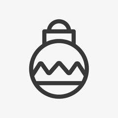 Christmas ball icon isolated on background. Bauble symbol modern, simple, vector, icon for website design, mobile app, ui. Vector Illustration