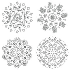 Mandala. Coloring book pages. Painting for adult anti stress