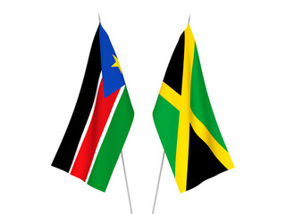 Republic of South Sudan and Jamaica flags
