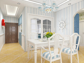  spacious dining room design next to the modern kitchen, with a beautiful dining table and greenery