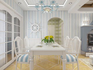  spacious dining room design next to the modern kitchen, with a beautiful dining table and greenery