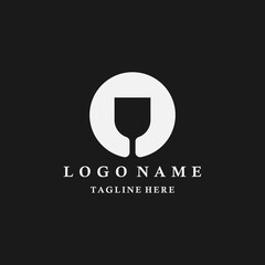 Wineglass Goblet Wine Drink silhouette logo design