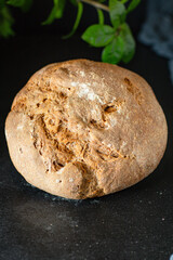 rye bread loaf black sourdough dough portion on the table serving healthy meal snack ingredient top view copy space for text food background rustic
