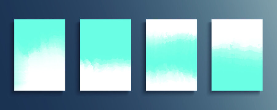 Abstract winter backgrouds set with modern abstract blue gradient patterns. Templates collection for seasonal posters, banners and cards. Vector illustration.