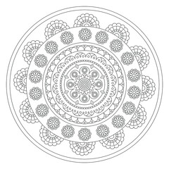 Mandala. Coloring book pages. Painting for adult anti stress