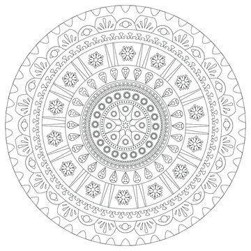 Mandala. Coloring book pages. Painting for adult anti stress