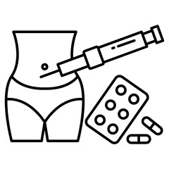 ovarian hyperstimulation Concept, Fertility medication Vector Icon Design, In Vitro Fertilization Symbol on White Background, Pregnancy and obstetrician Sign, 