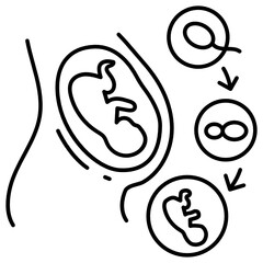 Obraz premium IVF Process and Stages Concept Vector Icon Design, In Vitro Fertilization Symbol on White Background, Pregnancy and obstetrician Sign, 