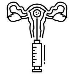 Embryo Transfer Concept, Artificial insemination Vector Icon Design, In Vitro Fertilization Symbol on White Background, Pregnancy and obstetrician Sign, 