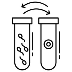 Sperm and Eggs in Different Tubes Concept, IVF Vector Icon Design, In Vitro Fertilization Symbol on White Background, Pregnancy and obstetrician Sign, 