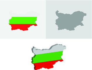 3D and Flat Bulgaria map