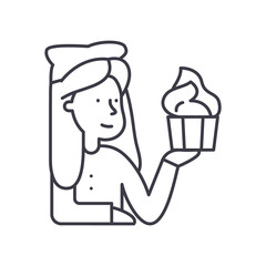 Cook icon, linear isolated illustration, thin line vector, web design sign, outline concept symbol with editable stroke on white background.