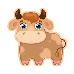 Baby bull vector illustration.