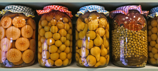 Traditional Turkish pickles of various fruits and vegetables
