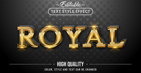 Editable text style effect - Luxury gold royal text style theme.