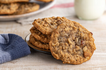 Oatmeal Raisin Cookie on Wooden Table
