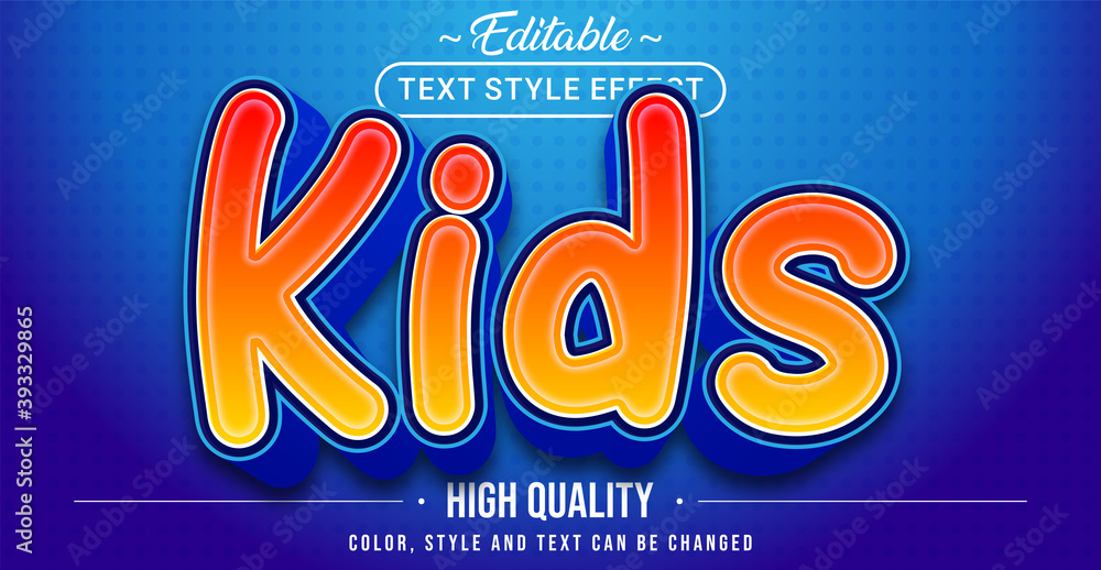 Poster editable text style effect - kids text style theme.